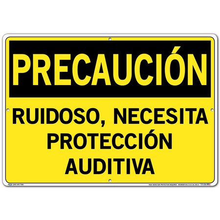 Vestil Aluminum Sign, 14-1/2" Height, 20-1/2" Width, Aluminum, Rectangle, Spanish SI-C-41-E-AL-063-S